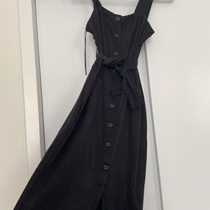 Faded black jumper dress with belt